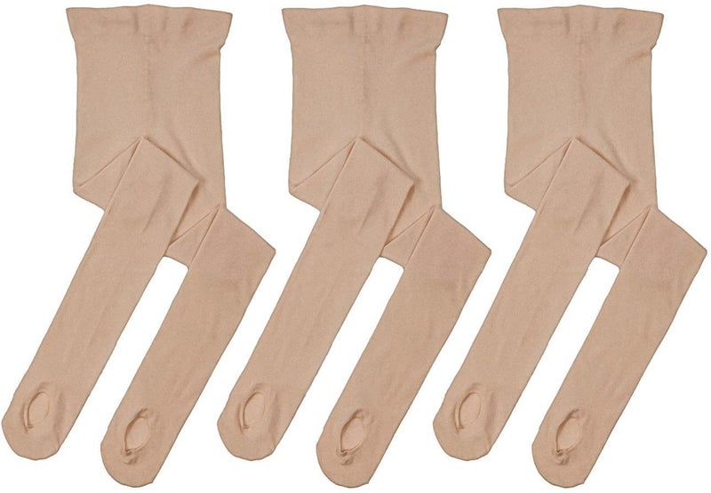 MdnMd 3 Pack Women's Dance Tights Ballet Footless Convertible Ultra Soft Dancer Legging Stocking Pantyhose (Tan/Caramel, Adult-Small, Height 63-65") - Image 1